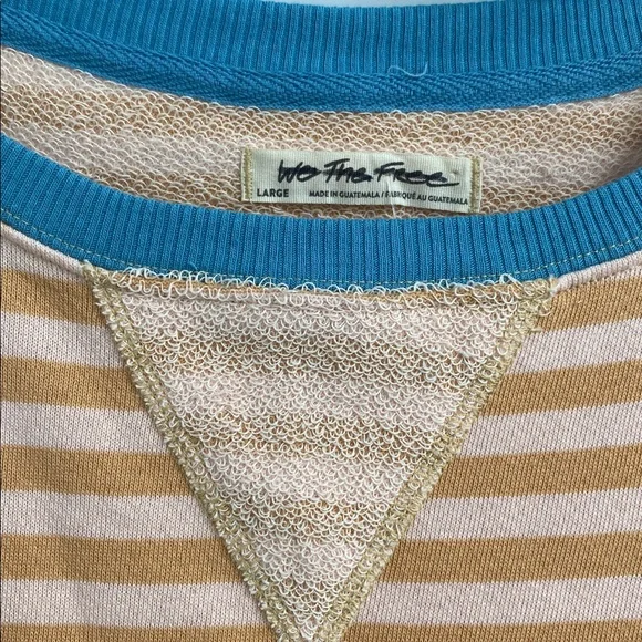 NWOT Free People Classic Crew Striped Sweater Oversized Casual Size Large - Picture 5 of 9